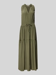 Długa sukienka z dekoltem w serek model ‘Sabri’ od MOS MOSH Zielony - 1