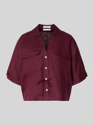 bluzka lniana o kroju relaxed fit z kieszeniami na piersi od Christian Berg Woman - 45