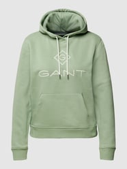 Bluza z kapturem i wyhaftowanym logo model ‘Diamont’ od Gant Zielony - 19