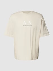 Comfort Fit T-Shirt mit Label-Print von ARMANI EXCHANGE Beige - 38