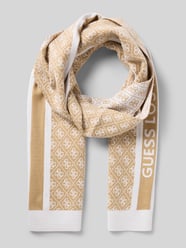 Gebreide sjaal met labelstitching, model 'SEVYN' van Guess Beige - 23