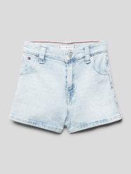 Korte jeans met labeldetails van Tommy Hilfiger Teens Blauw / turquoise - 17
