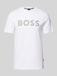 T-Shirt mit Label-Print Modell 'Thompson' von BOSS Weiß - 21