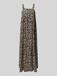 Długa sukienka z marszczonym prostokątnym dekoltem model ‘Lungo’ od LOLLYS LAUNDRY Brązowy - 4