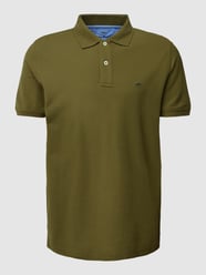Koszulka polo z bawełny z detalem z logo od Fynch-Hatton Zielony - 30