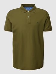 Poloshirt van katoen met labeldetail van Fynch-Hatton Groen - 30