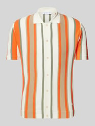 Regular Fit Poloshirt mit durchgehender Knopfleiste von Manuel Ritz Orange - 1