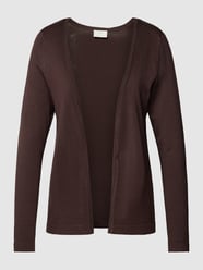 Gebreid jack in effen design, model 'ASTRID' van Kaffe Bruin - 43
