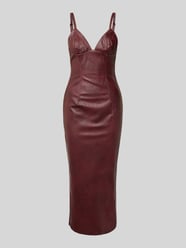 Regular Fit Abendkleid in Leder-Optik Modell 'Estine' von Bardot Bordeaux - 18
