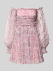 Cocktailkleid im Off-Shoulder-Look mit Taillenband von LACE & BEADS Pink - 3