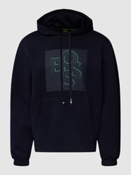 Hoodie mit Label-Print Modell 'Sooded' von BOSS Green Blau - 30