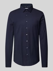 Slim Fit Business-Hemd mit Knopfleiste Modell 'Bari' von CK Calvin Klein Blau - 31