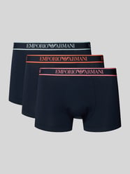 Slim Fit Trunks mit Logo-Stitching im 3er-Pack von Emporio Armani - 39