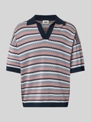 Oversized Poloshirt mit V-Ausschnitt Modell 'LAURENZZO' von Drykorn Pink - 20