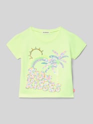 Damski t-shirt o kroju regular fit z cekinowym obszyciem od BILLIEBLUSH - 42