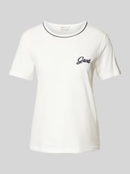 T-Shirt mit geripptem Rundhalsausschnitt von Gant Beige - 11