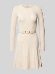 Knielanges Strickkleid in Ripp-Optik Modell 'PAIGE' von Guess Beige - 20