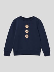 Sweatshirt mit Motiv-Print von Tom Tailor Blau - 38