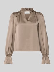 Relaxed fit blouse met tuniekkraag, model 'Amara' van Neo Noir Beige - 19