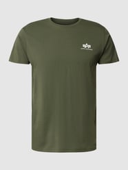 T-Shirt mit Logo-Print Modell 'Basic T' von Alpha Industries Grün - 41