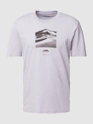 T-shirt met label- en motiefprint van Selected Homme Paars - 36