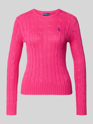 Sweter z dzianiny ze ściegiem warkoczowym model „JULIANNA” od Polo Ralph Lauren - 20