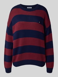 Relaxed Fit Strickpullover mit Streifenmuster von Review Bordeaux - 13