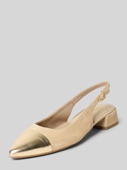Ballerinas aus Leder mit Blockabsatz von Tamaris Beige - 47