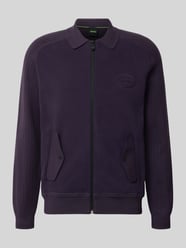 Relaxed fit gebreid jack van viscosemix, model 'HOLE' van BOSS Green - 10