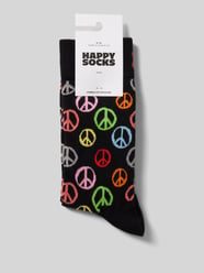 Socken mit Motiv-Stitching Modell 'Peace' von Happy Socks Schwarz - 19