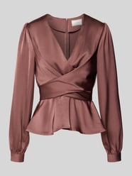 Blouse met lange mouwen en V-hals van Neo Noir Fuchsia - 36