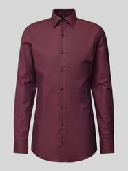 Slim fit zakelijk overhemd met extra lange mouwen, model 'Hank' van BOSS Bordeaux - 5