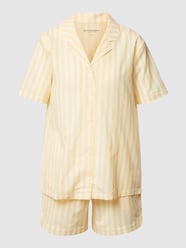Pyjama mit Streifenmuster von Schiesser Gelb - 42