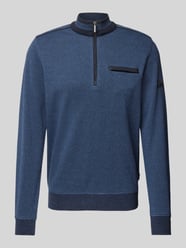 Sweatshirt mit Stehkragen von bugatti Blau - 8