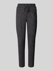 Tapered broek in leerlook met tunnelkoord van s.Oliver BLACK LABEL - 34