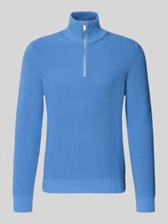 Slim Fit Strickpullover aus reiner Baumwolle mit Troyer-Kragen von MCNEAL - 8