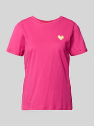 T-shirt z kwiatowym haftem model 'Aminna' od ICHI - 7