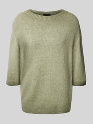 Gebreide pullover met 3/4-mouwen van Oui Groen - 3