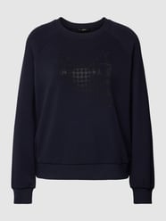 Sweatshirt aus Viskose-Mix mit Strasssteinbesatz von Zero Blau - 3