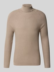 Rollkragenpullover aus Viskose-Mix in Ripp-Optik von Antony Morato Beige - 3