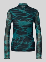 Longsleeve mit Stehkragen Modell 'Neyo' von Colourful Rebel Blau - 14