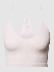 Crop Top mit Spitzenbesatz von Guess Pink - 9