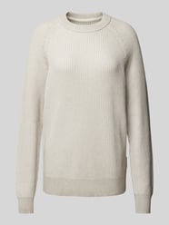 Regular Fit Strickpullover mit Bi-Colour-Effekt aus Bio-Baumwoll-Schurwoll-Mix von Marc O'Polo Beige - 5