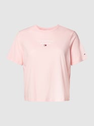 T-shirt PLUS SIZE z nadrukiem z logo od Tommy Jeans Curve Różowy - 30