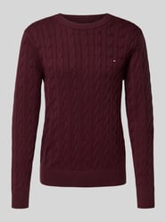 Regular fit gebreide pullover van zuiver katoen van Tommy Hilfiger Bordeaux - 29
