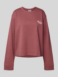 Shirt met lange mouwen in riblook met ronde hals van JAKE*S STUDIO WOMAN Fuchsia - 43