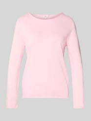Sweter z dzianiny z mieszanki bawełny i wiskozy o kroju regular fit od s.Oliver RED LABEL Fuksjowy - 14