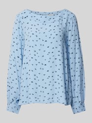 Blusenshirt aus Visksoe mit Allover-Muster von Tom Tailor Blau - 37