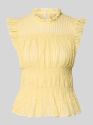 slim fit blousetop met rucheskraag model 'SHAILA' van ONLY - 48