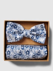 Fliege und Einstecktuch im Set mit Allover-Muster von Prince Bowtie Blau - 22